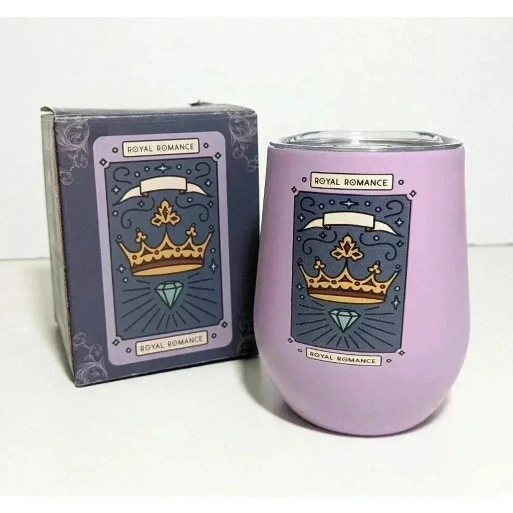 Bookish Box Fairytale Royal Romance Insulated Wine Glass Tumbler NEW Tarot Card